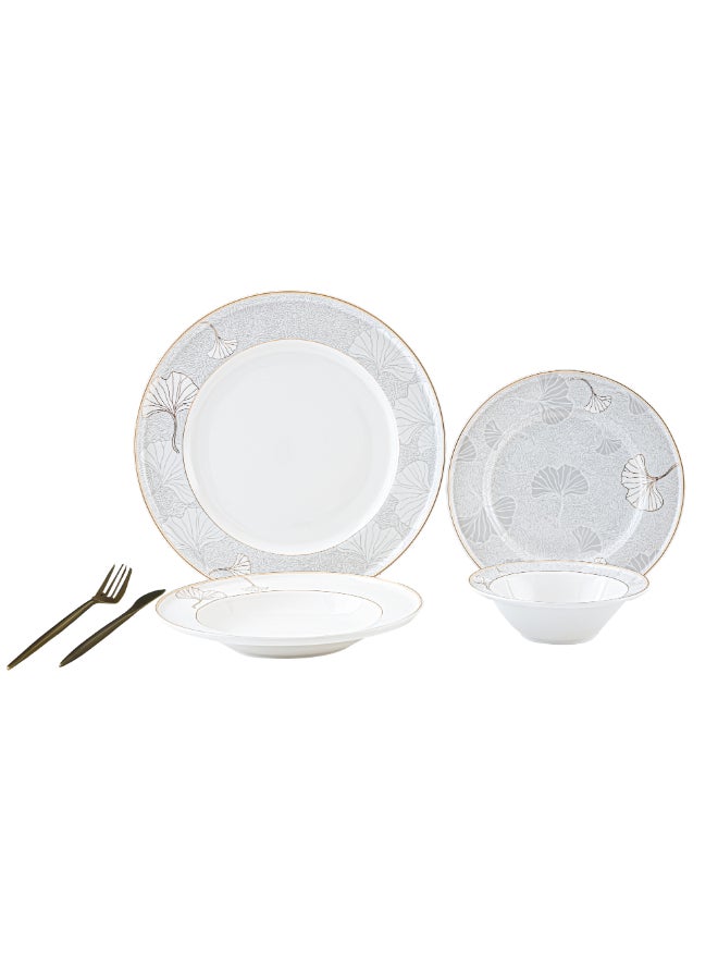 طقم عشاء مطبوع 16 قطعة بتصميم عصري ألوان متعددة 31 x 21 x 30 سم 137001